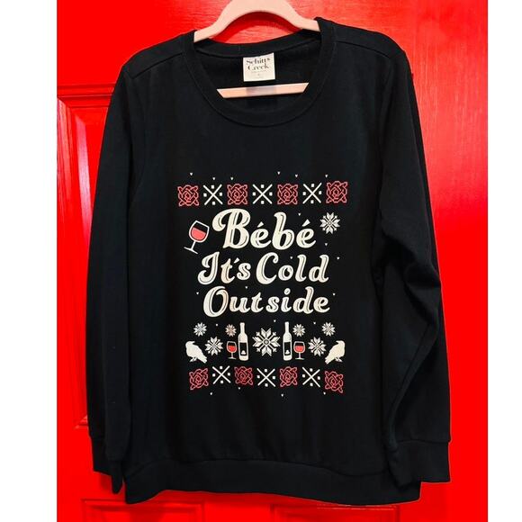 Torrid 1 (1X) Schitts Creek‎ Bebe Its Cold Outside Christmas Holiday Sweatshirt - Picture 1 of 3